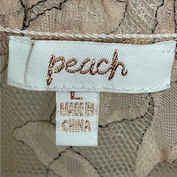 Anthropologie Peach Lace Blouse. Size L - Picture 6 of 7